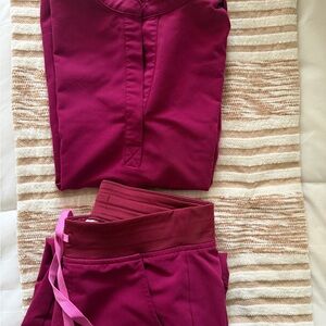 Figs Rich Purple Scrub Top & Jogger Bottoms